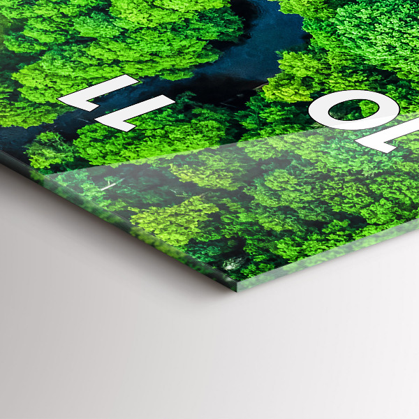 Reloj de vidrio vertical Río en el bosque - espejomat.es