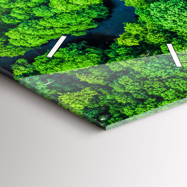 Reloj de vidrio vertical Río en el bosque - espejomat.es