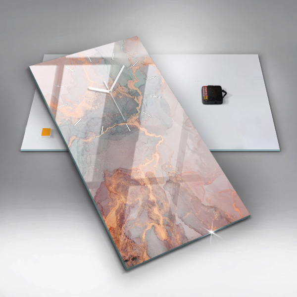 Reloj de cristal vertical Textura de mármol - espejomat.es