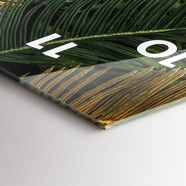 Reloj de cristal vertical Hojas de selva - espejomat.es