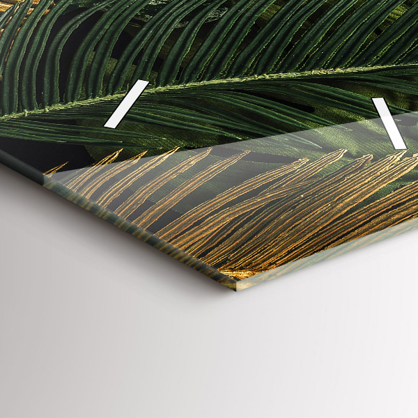 Reloj de cristal vertical Hojas de selva - espejomat.es