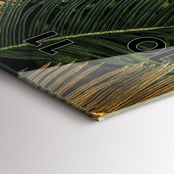 Reloj de cristal vertical Hojas de selva - espejomat.es