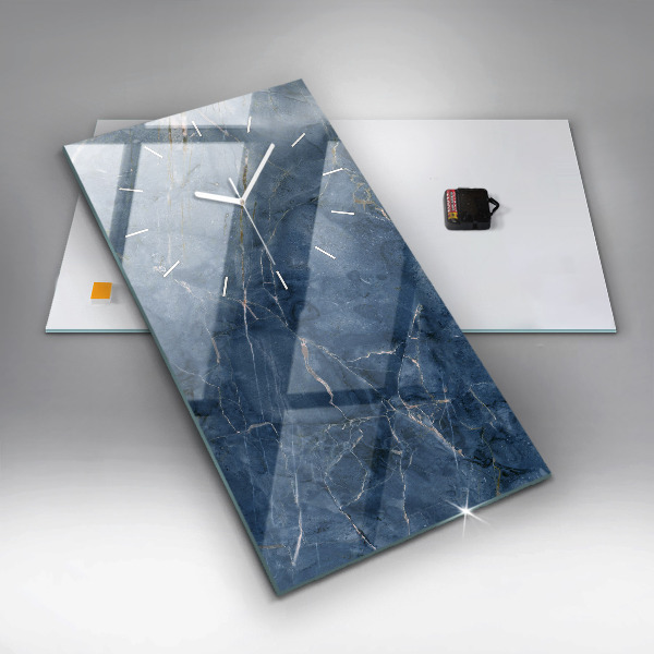 Reloj vertical Textura de mármol azul - espejomat.es