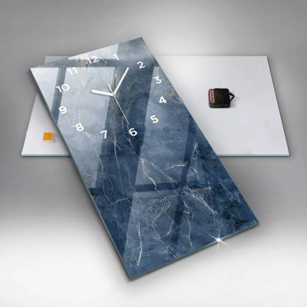 Reloj vertical Textura de mármol azul - espejomat.es