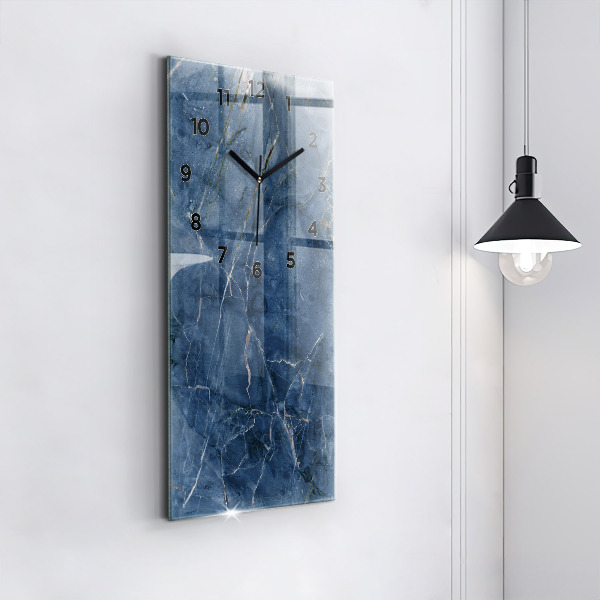 Reloj vertical Textura de mármol azul - espejomat.es