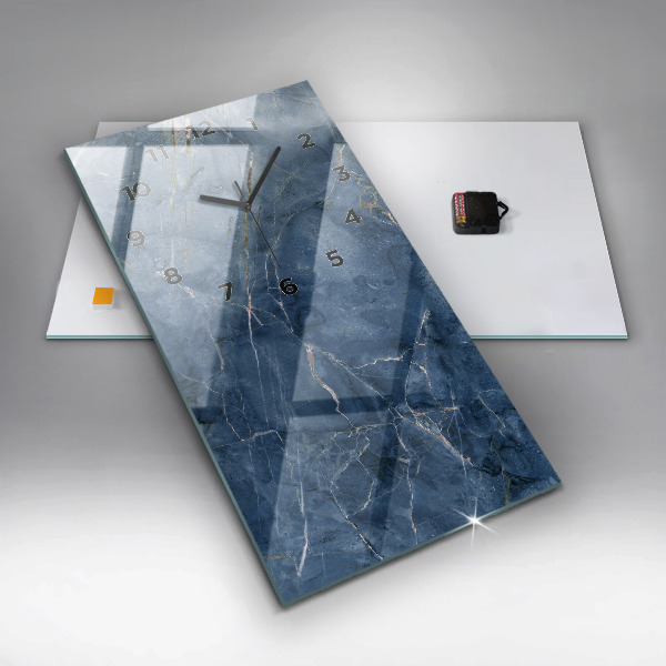 Reloj vertical Textura de mármol azul - espejomat.es