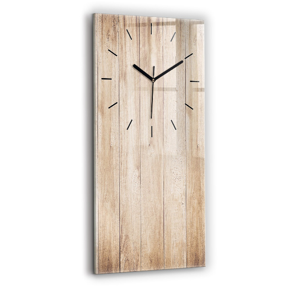 Reloj de vidrio vertical Textura de madera - espejomat.es