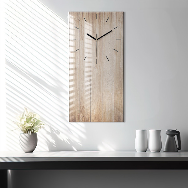 Reloj de vidrio vertical Textura de madera - espejomat.es
