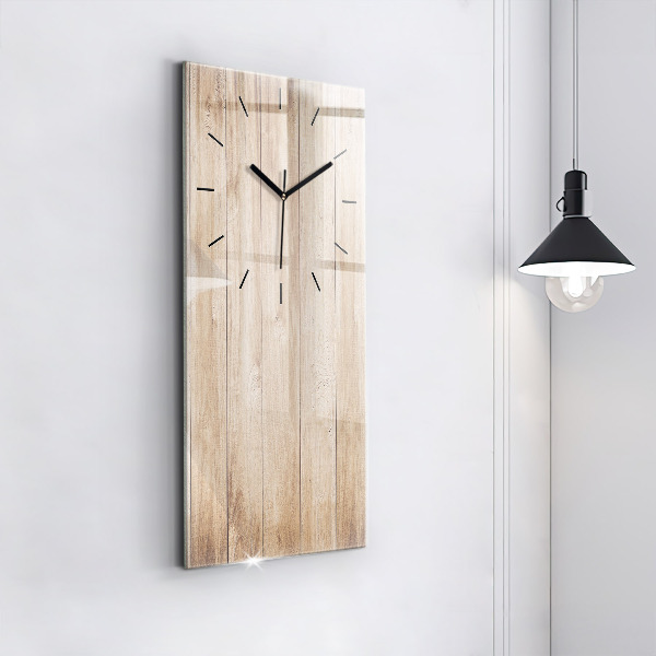 Reloj de vidrio vertical Textura de madera - espejomat.es