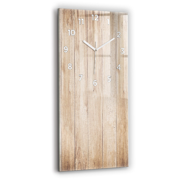 Reloj de vidrio vertical Textura de madera - espejomat.es