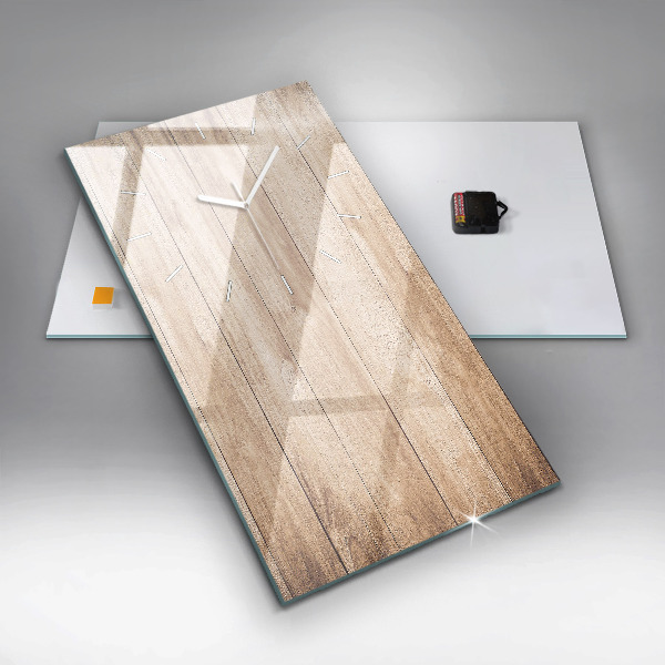 Reloj de vidrio vertical Textura de madera - espejomat.es
