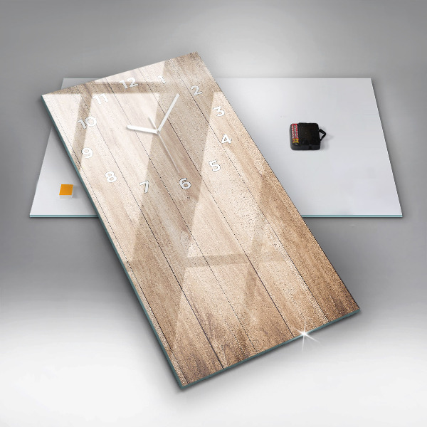 Reloj de vidrio vertical Textura de madera - espejomat.es