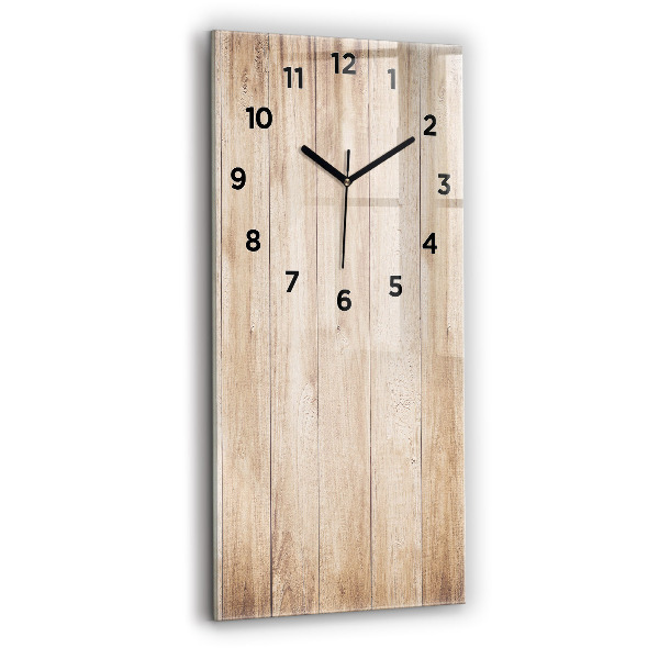 Reloj de vidrio vertical Textura de madera - espejomat.es
