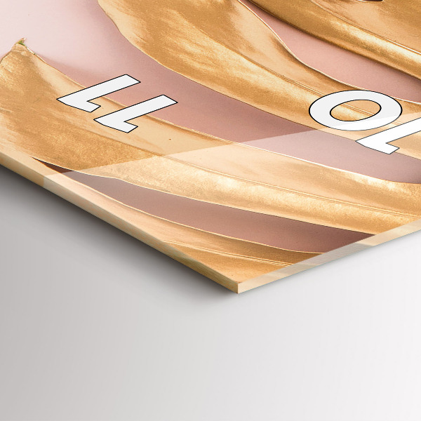 Reloj de cristal vertical Hojas tropicales doradas - espejomat.es