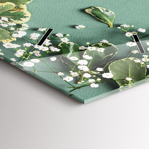 Reloj de cristal vertical Flores delicadas - espejomat.es