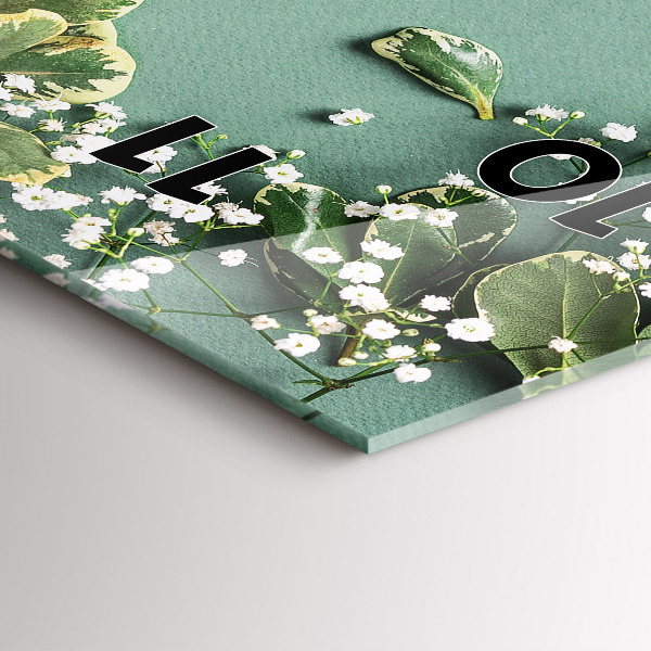 Reloj de cristal vertical Flores delicadas - espejomat.es