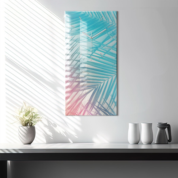 Reloj de cristal vertical Palmera tropical - espejomat.es