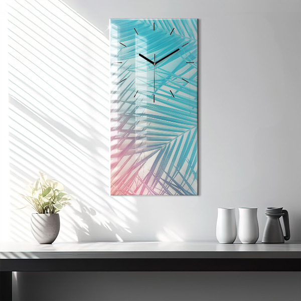 Reloj de cristal vertical Palmera tropical - espejomat.es