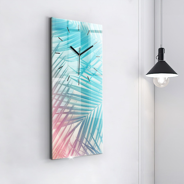 Reloj de cristal vertical Palmera tropical - espejomat.es
