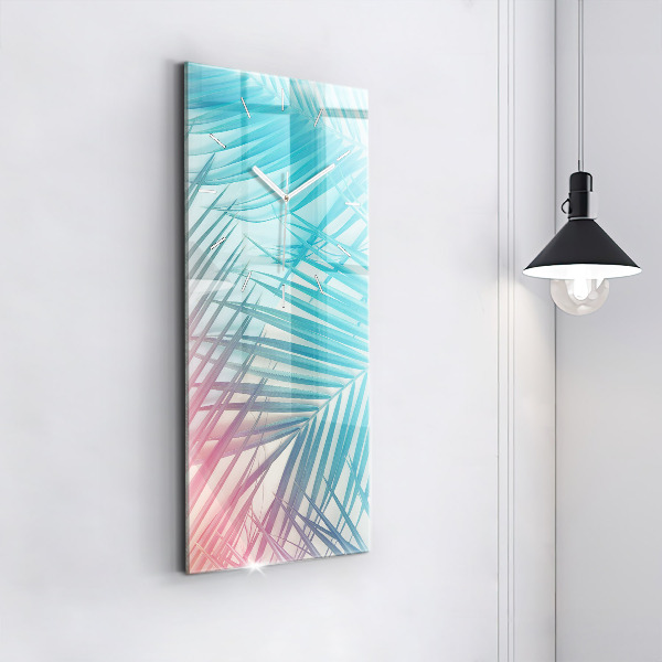 Reloj de cristal vertical Palmera tropical - espejomat.es