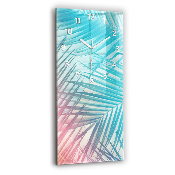 Reloj de cristal vertical Palmera tropical - espejomat.es