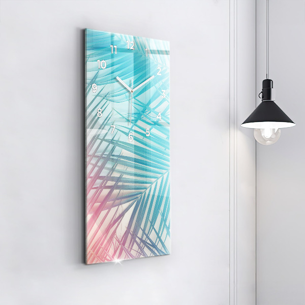 Reloj de cristal vertical Palmera tropical - espejomat.es