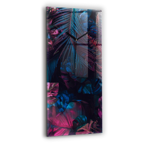 Reloj de vidrio vertical Flores exóticas - espejomat.es