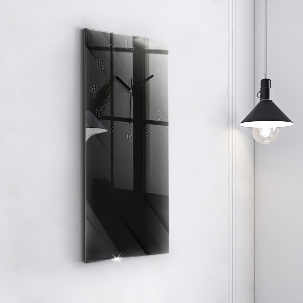 Reloj de vidrio vertical Pared oscura - espejomat.es