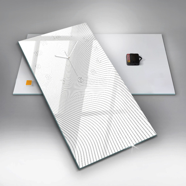 Reloj de vidrio vertical Líneas abstractas - espejomat.es