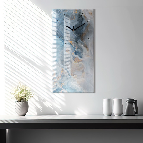 Reloj de vidrio vertical Patrón de mármol - espejomat.es