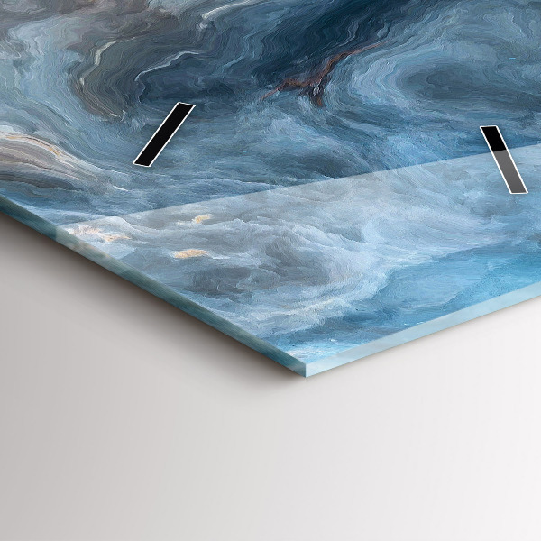 Reloj de vidrio vertical Patrón de mármol - espejomat.es