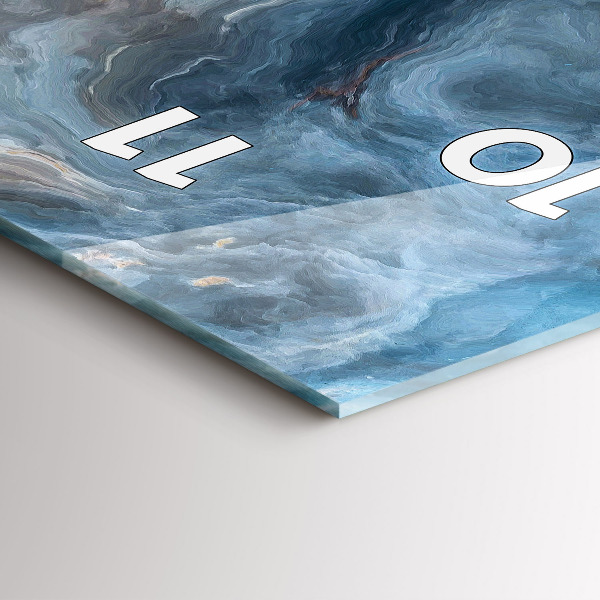 Reloj de vidrio vertical Patrón de mármol - espejomat.es