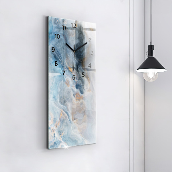 Reloj de vidrio vertical Patrón de mármol - espejomat.es