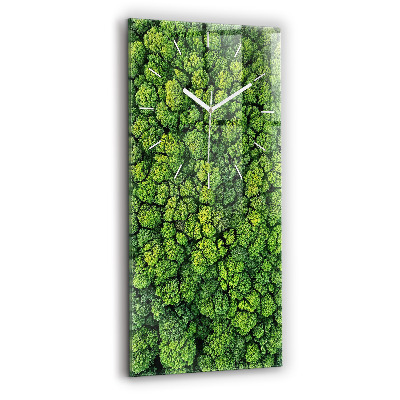 Reloj de cristal vertical Bosque desde arriba - espejomat.es