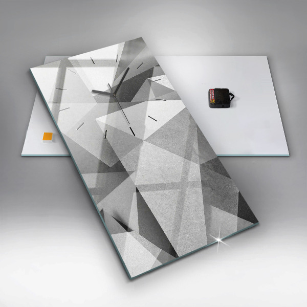 Reloj de cristal vertical Abstracción geométrica gris - espejomat.es