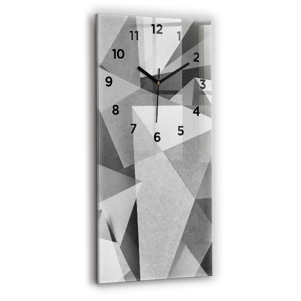 Reloj de cristal vertical Abstracción geométrica gris - espejomat.es