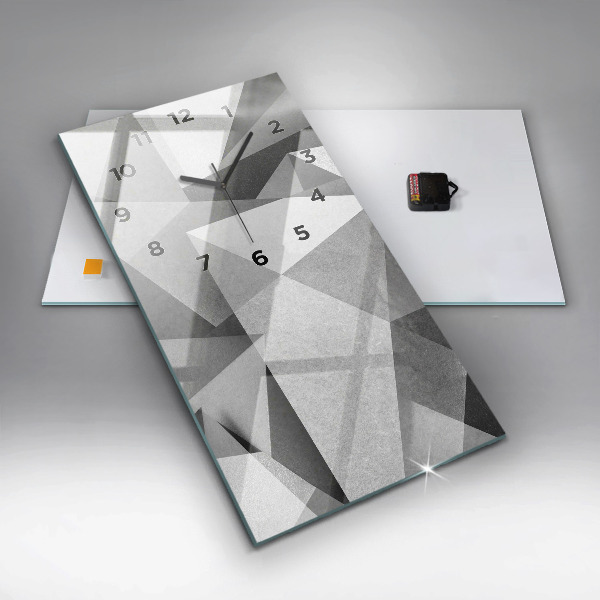 Reloj de cristal vertical Abstracción geométrica gris - espejomat.es