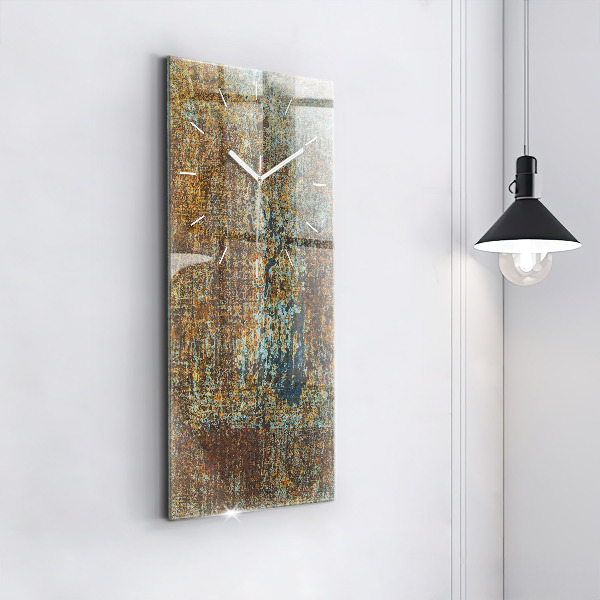 Reloj de cristal vertical Textura Metal Viejo - espejomat.es