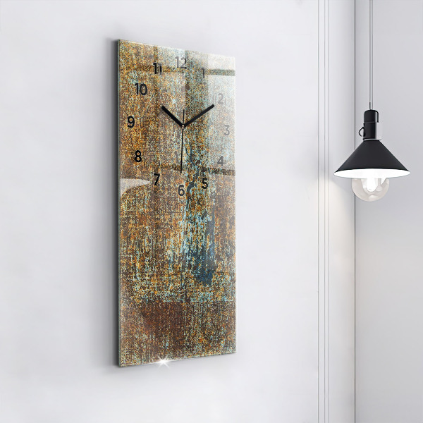 Reloj de cristal vertical Textura Metal Viejo - espejomat.es