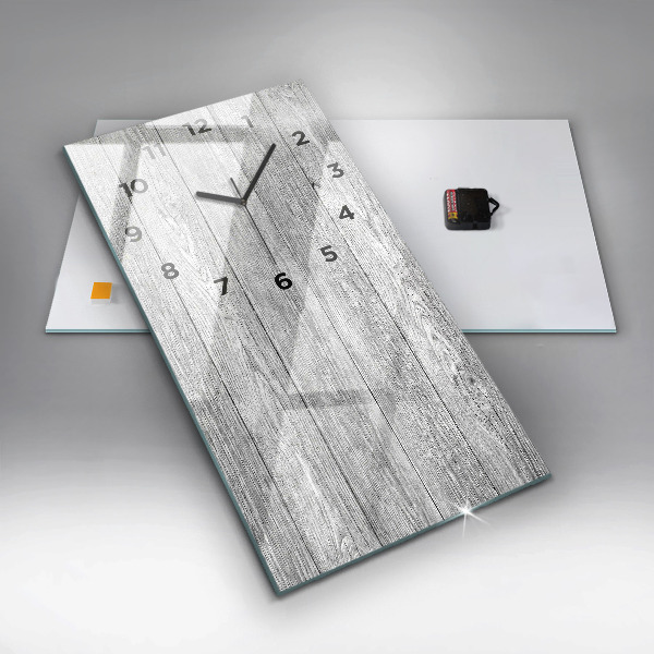 Reloj de vidrio vertical Paneles de madera - espejomat.es