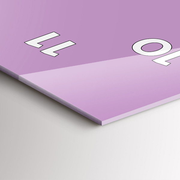 Reloj de vidrio vertical El color lila - espejomat.es