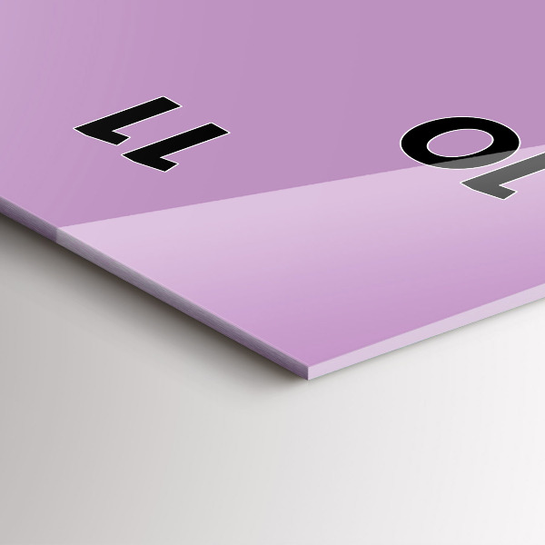 Reloj de vidrio vertical El color lila - espejomat.es