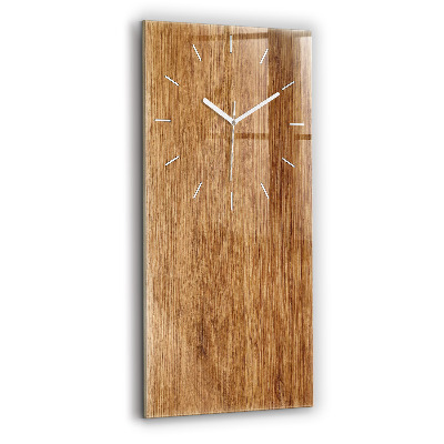 Reloj de cristal vertical Madera clara - espejomat.es