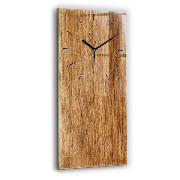 Reloj de cristal vertical Madera clara - espejomat.es