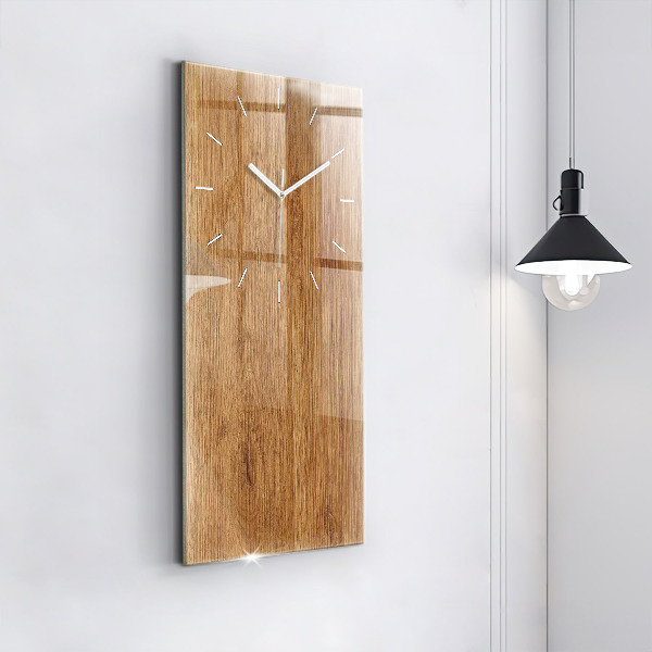 Reloj de cristal vertical Madera clara - espejomat.es