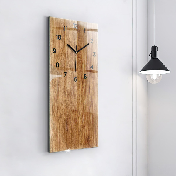 Reloj de cristal vertical Madera clara - espejomat.es