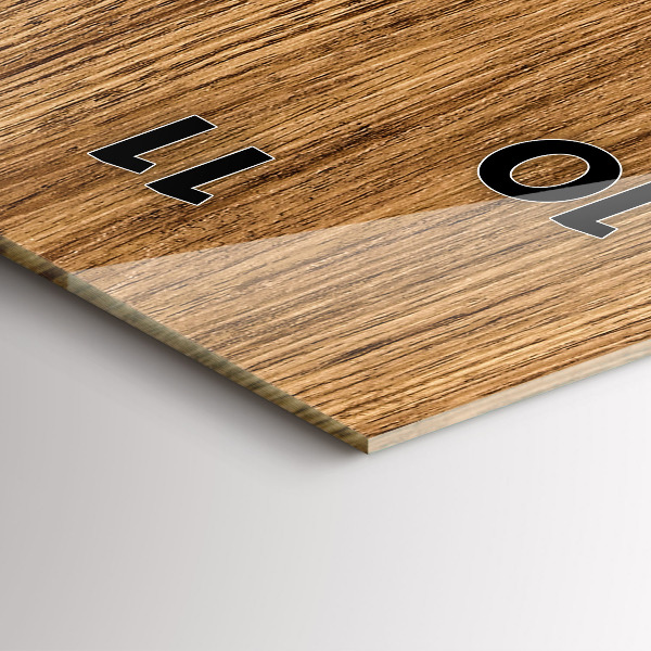 Reloj de cristal vertical Madera clara - espejomat.es