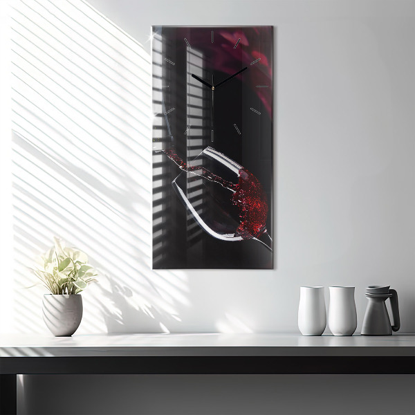 Reloj de cristal vertical Vino tinto - espejomat.es