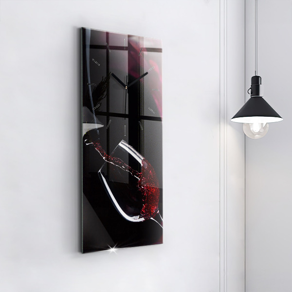 Reloj de cristal vertical Vino tinto - espejomat.es