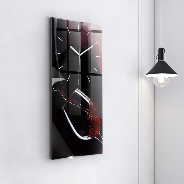 Reloj de cristal vertical Vino tinto - espejomat.es